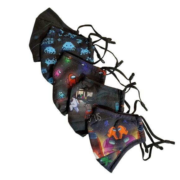 A Among Us Little Kids Boys 5 Count Nose Bridge Strip Adjustable Face Mask New - Picture 1 of 10